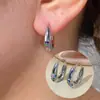 Brincos Coloridos de Zircônia de Luxo Leve Europeus e Americanos de Alta Qualidade para Mulheres, Brincos de Moda Simples e Versáteis com Personalidade, Brincos Banhados a Ouro Cobre
