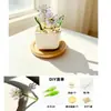 Vaso de flor esmaltado Zibo, ornamento de flor de vidro para suculentas, planta verde, buquê de flores artificiais de presente para dezembro, decoração de mesa