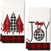 Toalla con Estampado de Árbol de Navidad de Venta Caliente Transfronteriza Toalla de Cocina Amazon Estampado Navideño