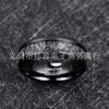Anillo de tungsteno para hombre de 8 mm de ancho, chapado en negro, con incrustación de meteorito negro de imitación, en stock una generación de cabello