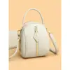 Bolso cruzado minimalista de múltiples capas con cremallera para mujer, bolso de hombro moderno y simple para el día a día