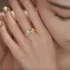 "Mafu Fragancia" Retro con Lujo Ligero de Alta Gama Elegante Nicho Mariposa Paraíba Anillo Versátil para Mujer