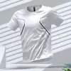 Camiseta Casual Masculina Minimalista Tendência com Estampa Digital 3D, Gola Redonda, Manga Curta, Estilo Americano, Jovem e Popular, Sem Capuz