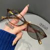 Gafas Graduadas que Cambian de Color, Artículo de Moda Tendencia, Estilo Popular, Efecto Iluminador, Color Té Fresco, Estilo Nerd Literario Retro, Gafas Fotocromáticas Anti-Luz Azul