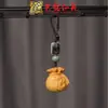 Sándalo Verde Bolsa de Dinero Cadena para Teléfono Móvil Llavero Colgante Yiming Xianyuan Creativo Palo de Rosa Tallado Bolsa de la Suerte Colgante de Bolsa