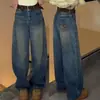 Nueva colección de primavera y otoño para mujer de talla grande: jeans de pierna ancha que disimulan imperfecciones y crean un efecto adelgazante, de corte holgado y versátiles, con un diseño largo y fluido