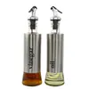 Botella de Aceite de Acero Inoxidable para Cocina Casera, Olla de Aceite de Vidrio Antigoteo, Botella de Condimento de Salsa de Soja y Vinagre Tipo Prensa, Olla Pequeña de Aceite de Sésamo
