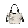 2026 Nueva Moda Casual Bolso de Hombro Estilo Coreano Estampado de Lunares Bolso de Mano Bolso Tote Elegante Simple Bolso Cubo para Mujer
