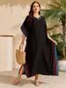 2026 Novo Saída de Praia Estilo Europeu e Americano, Robe de Férias em Viscose Color Block com Decote em V, Camisa de Proteção Solar para Biquíni, Moda Praia Feminina
