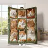Manta retro de gato lindo más vendida en Amazon transfronterizo con estampado digital de imágenes de mascotas, cubierta de felpa