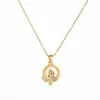 Estilo minimalista, acero de titanio completo, collar redondo de mariposa con circonita cúbica para mujer, no se decolora, accesorio de cadena para clavícula versátil, venta al por mayor directamente del fabricante