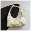 Bolsa tote plissada elegante e delicada para mulheres, nova tendência de verão 2026, bolsa versátil com corrente para ombro e transversal