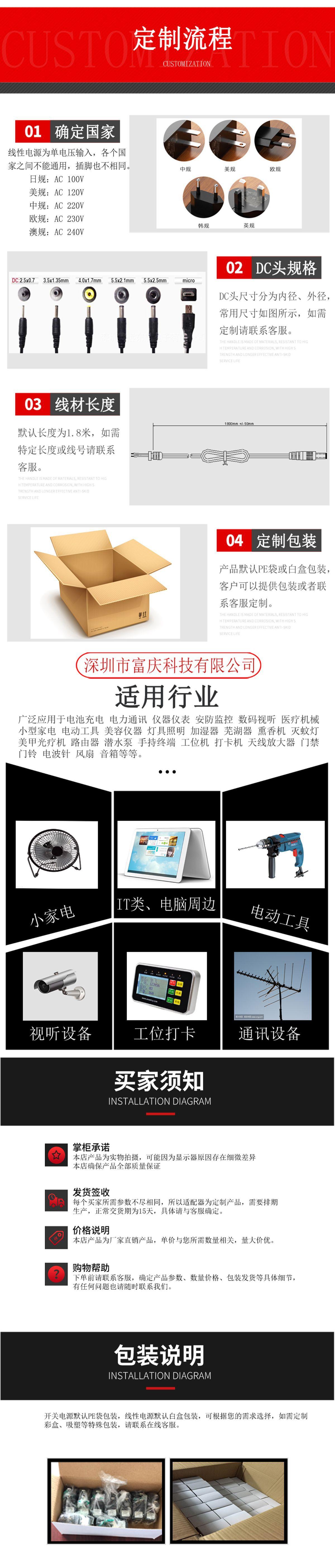 详情页 线性电源定制流程