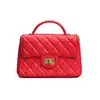 Estilo Nuevo Primavera y Verano Piel de Oveja Moda de Moda Pequeño Bolso de Mujer Estilo Chanel Versátil Dopamina Acolchado Cadena Hombro Cruzado