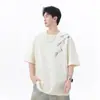 2026 Nuevo Estilo Nuevo Estilo Chino Verano Delgado Manga Corta Camiseta para Hombre Bordada Holgada Casual Manga Media Cuello Redondo Top para Hombre