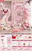 Conjunto de Decoração de Festa de Aniversário Temático de Cobra Rosa para Um Ano, Painel de Parede de Pelúcia, Decorações com Balões, Placa de KT