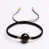 Pulseira de casal de obsidiana dourada preta um par de pulseira tecida de cristal nicho meninos e meninas presente comemorativo de Dia dos Namorados
