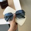Gafas de sol polarizadas azules transparentes para hombre, gafas de sol poligonales de metal para conducir, gafas de viaje playeras de estilo coreano a la moda para mujer.