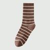 Calcetines de Algodón para Niñas Color Maillard Rayados Combinables Calcetines Medianos Primavera Otoño e Invierno Moda Ins Calcetines Apilados
