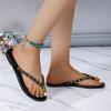 Chanclas de comercio exterior europeas y americanas nuevas de 2024, sandalias planas sencillas de moda de verano para mujer, zapatos casuales de playa, talla 43