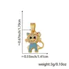 Collar Colgante Gato con Microincrustación de Circonita Distrito Lu Cadena de Caja Colgante Jirafa Joyería Chapada en Cobre Dorado Lm