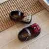 Novos Sapatos de Couro Pequenos AB-Sided Fofos com Solado Macio para Meninas Outono 2026, Sapatos de Princesa de Desenho Animado com Solado Macio para Meninas Jovens