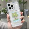 Árbol de Coco en Isla Adecuado para Funda de Teléfono iPhone 17 Pro Max 16 Verano 15/14 Apple 12 Cobertura Completa 13 Agujero de Precisión X
