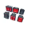 Interruptor en Forma de Barco Kcd1//Kcd3/Kcd4 con Luz, Interruptor Basculante Impermeable, Interruptor de Botón de Encendido 12V/220V
