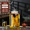 Garrafa de Licor Medicinal Selada de Alta Qualidade com Ginseng, Pote de Vidro Espessado com Bico, Garrafão de Vinho, Barril de Vinho, Recipiente Vazio