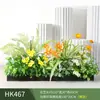 Paisagismo com Plantas Verdes Simulação Floreira Divisória de Piso Arte Floral de Chão Paisagem de Plantas Combinação de Floreira Flor Artificial em Vaso Bonsai Decoração