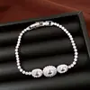 Pulsera con Cierre Ovalado de Circonita Transfronteriza Europea y Americana, Pulsera Versátil Exquisita y de Moda, Joyería de Lujo Ligero de Alta Gama al por Mayor