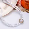 Collar de Perlas Estilo Retro Francés para Mujer, Cadena para Suéter Dulce Fresca Picante de Lujo Ligero Otoño e Invierno, Cadena Sencilla de Clavícula de Nicho