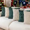 Funda de Almohada Navideña Conejo sin Relleno Piel de Conejo Acolchada Árbol de Navidad Cojín de Respaldo para Sofá del Hogar Funda de Cojín Festiva