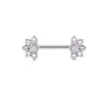 Anéis de Mamilo Cruzados Europeus e Americanos de Aço Inoxidável 316L Coração de Diabinho Opala Lótus Algemas Studs de Mamilo Cobra Venda Quente no Comércio Exterior