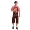 Traje de Cerveja Masculino Adulto para Halloween Festa de Carnaval Calça Camisa Chapéu Traje Traje para Performance de Palco