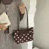 Bolso tote de hombro grande de lunares estilo coreano 2026 otoño nuevo moda chic simple nicho de alta gama versátil
