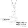 Collar con colgante de mancuerna de corte de venta caliente transfronteriza para mujer, de acero inoxidable, joyería deportiva para fitness, collar, regalo de cumpleaños