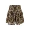 Falda Corta Retro Estampada Estilo Vacacional Color Café Cachemir para Mujer, Nueva Falda de Verano de Cintura Alta Elegante Ajustada Línea A
