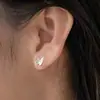 Pendientes de plata 925 con pasador para puestos callejeros y mercados nocturnos, moda coreana para mujer, artículos populares de transmisiones en vivo de influencers, pendientes de lujo ligero al por mayor