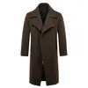 Gabardina de Color Sólido para Hombre 2026 Otoño/Invierno Nueva Sobretodo de Lana Gabardina con Cremallera Diagonal para Hombre Chaqueta Casual para Hombre