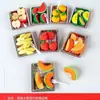 Gomas de Borrar Empaquetadas de Dibujos Animados que Imitan Juguetes de Comida 3D Como Papas Fritas, Pollo Frito, Hamburguesas, Refresco y Frutas, Borran Limpiamente