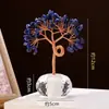 Árvore de Cristal Natural Cascalho de Citrino Árvore da Fortuna Cornucópia Esmaltada Árvore da Fortuna Decoração da Sorte para Casa e Escritório
