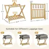 Portamaletas de madera plegable para habitaciones de hotel y casa de huéspedes, zapatero de doble capa, estante de almacenamiento para uso doméstico