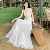 Traje Estilo Festivo de Hada para Mujer Primavera Estilo Francés Camisola de Encaje Crochet Cuello Falda Blanca