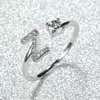 Anillo con Letra de Oro Rosa Nuevo de Amazon Transfronterizo Anillo Abierto con Diamante Blanco Joyería de Mano Anillo Único Personalizado Venta al por Mayor