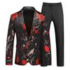 O principal terno masculino plus size duas peças oco slim moda um botão comércio exterior transfronteiriço