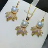Accesorios de Perlas DIY Aguja de Plata Popular Chapado en Oro de 18K Microincrustado Circonita Aretes de Presión de Cisne Montura Vacía Arete Accesorios de Perlas
