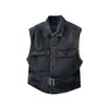 Chaleco de Mezclilla Estilo Americano para Hombres y Mujeres, Chaleco de Verano sin Mangas de Moda, Chaqueta Cuadrada a la Moda
