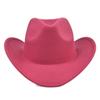 Sombrero vaquero de moda sombrero de lana sombrero de jazz sombrero retro de ala ancha sombrero de copa negro sombrero europeo y americano de ala curva entrega de una pieza