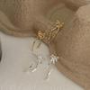 Pendientes de Lazo de Plata de Ley 925 Estilo Coreano Fan Zhiqiao Simples Elegantes Combinan con Todo Pendientes Estilo Ins
